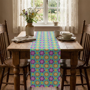 Moyen Joli chemin de table fleuri rétro de taille moyenn