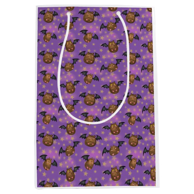 Moyen Joli sac cadeau de chauves-souris câlées (Devant)