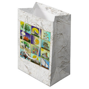 Moyen Judaica 12 Tribus d'Israël Sac Cadeau avec Panneau