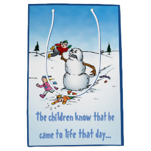 Moyen Killer Snowman Drôle Carton de Noël Sac cadeau