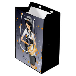 Moyen Lady Clown musicien Saxophoniste Sac cadeau