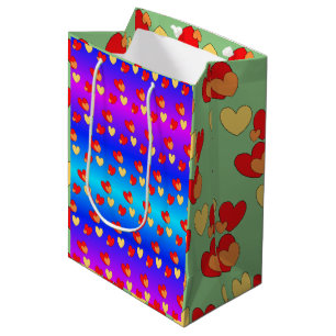 Moyen Les Coeurs Poussent. Sac cadeau couleur BG