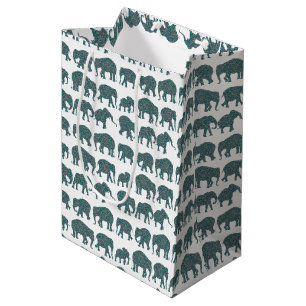 Moyen Lignes des éléphants de Paisley sur le sac cadeau 