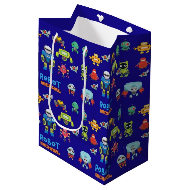 Moyen MEILLEUR ROBOT Cadeau Sac de garde Ever - Bleu Drô (Devant Angle)