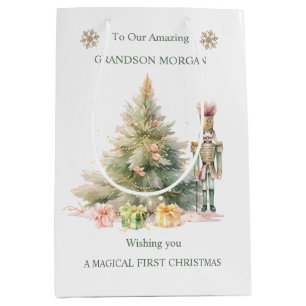 Moyen Nutcracker Tree Baby 1st Christmas Cadeau Sac