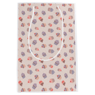 Moyen Pastel Cupcake Confetti Motif Sac cadeau d'anniver