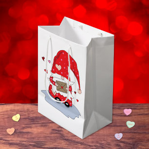 Moyen Petit Gnome Rouge mignonne Sac cadeau Saint Valent