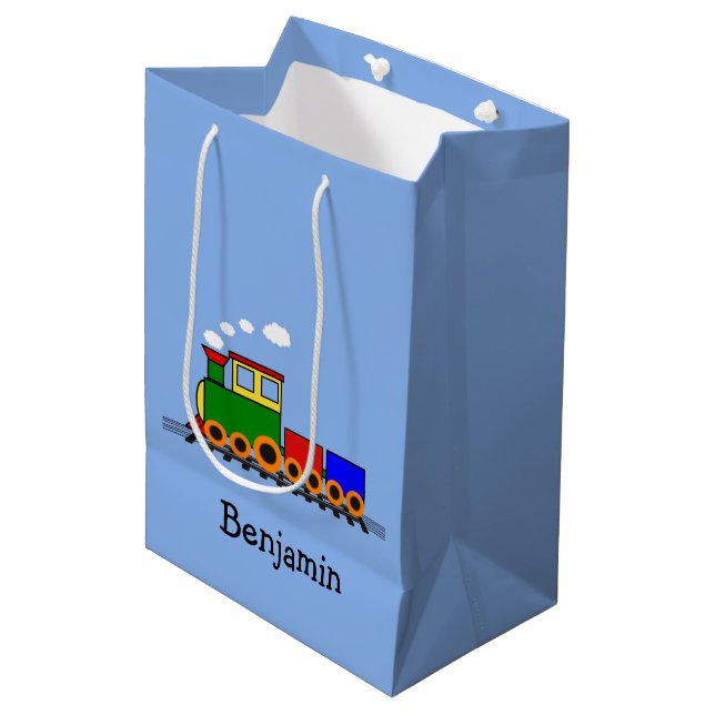 Moyen Petit sac cadeau design de train (Devant Angle)