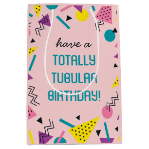 Moyen Pink Retro Funny 80s Slang Anniversaire Sac cadeau