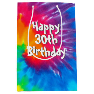 Moyen Psychedelic Tie Dye 30e Anniversaire Sac Cadeau Mo
