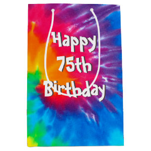 Moyen Psychedelic Tie Dye 75e Anniversaire Sac Cadeau Mo