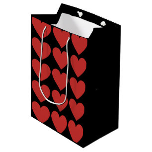 Moyen Reine des coeurs rouges sur sac cadeau noir beau
