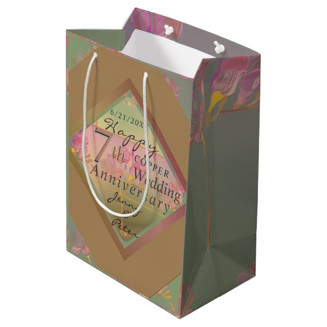 Moyen Sac cadeau 7e anniversaire Mariage (Dos Angle)