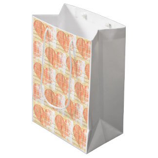 Moyen sac cadeau à cœur rustique moderne