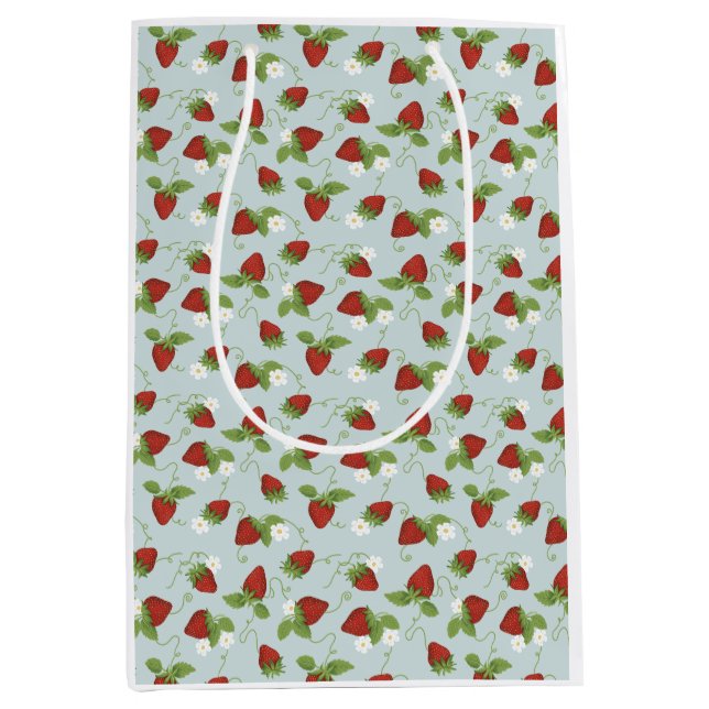 Moyen Sac cadeau à la floraison de fraise (Devant)