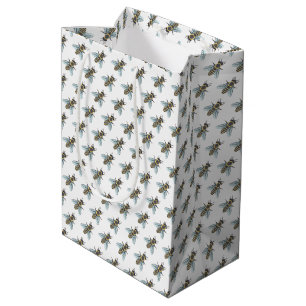 Moyen Sac cadeau Abeille (blanc)