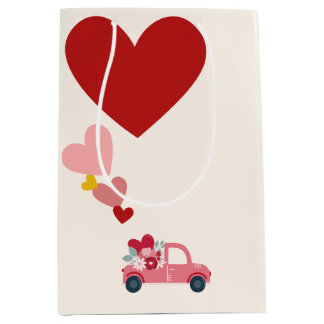 Moyen Sac Cadeau Amour & Cœurs