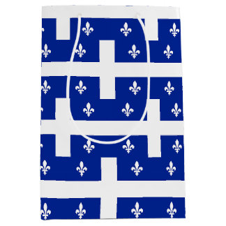 Moyen Sac cadeau avec drapeau du Québec, Canada
