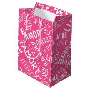 Moyen Sac cadeau avec texte d'amour