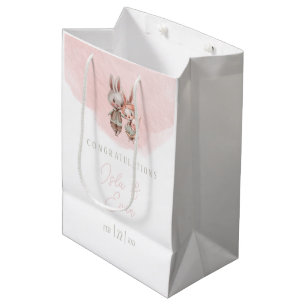 Moyen Sac cadeau Baby shower lapin