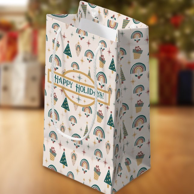 Moyen Sac cadeau Boho Christmas Rainbow (Créateur téléchargé)