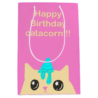 Moyen Sac cadeau Catacorn (anniversaire)