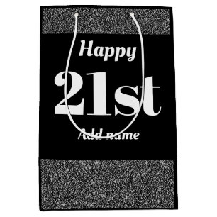 Moyen Sac cadeau d'anniversaire élégant et joliment pers