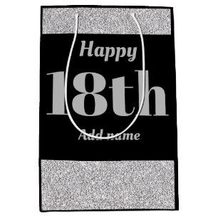 Moyen Sac cadeau d'anniversaire élégant et joliment pers