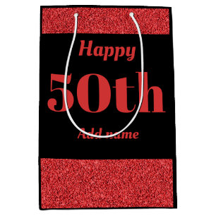 Moyen Sac cadeau d'anniversaire élégant et joliment pers