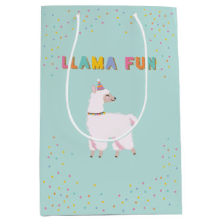 Moyen Sac cadeau d'anniversaire Llama Fun