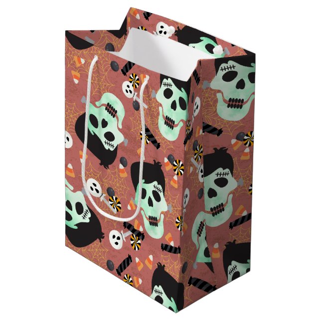 Moyen Sac cadeau d'anniversaire Monster Mash Halloween (Devant Angle)