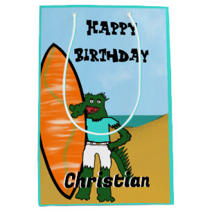 Moyen Sac cadeau d'anniversaire Surfin'
