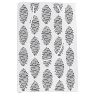 Moyen Sac cadeau de cône d'épinette blanche