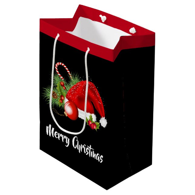 Moyen Sac cadeau de Noël (Devant Angle)