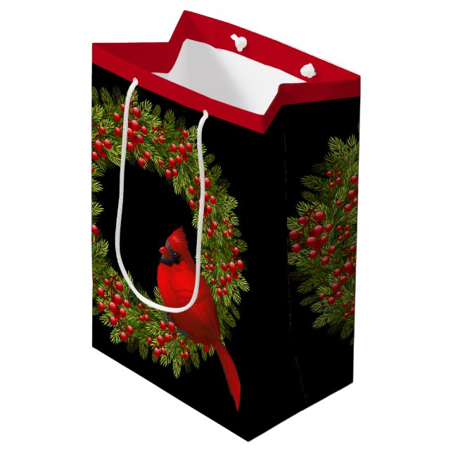 Moyen Sac cadeau de Noël (Devant Angle)