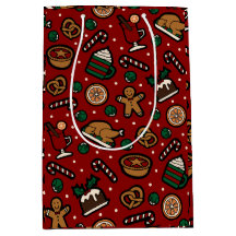 Sac cadeau de Noël en rouge