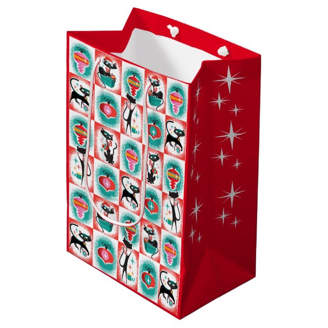 Moyen Sac cadeau de Noël pour chats MCM (Devant Angle)