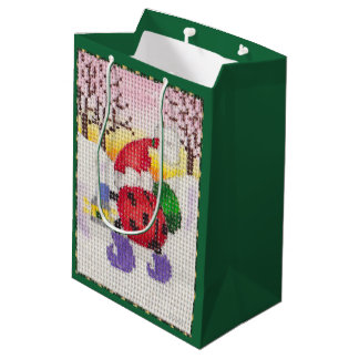 Moyen Sac cadeau de scarabée de Noël