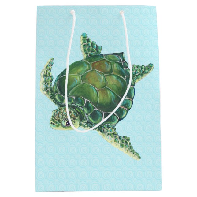 Moyen Sac cadeau de tortue de mer (Devant)