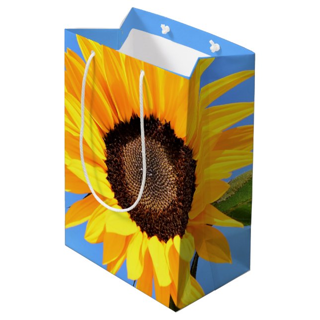 Moyen Sac cadeau de tournesol jaune (Dos Angle)