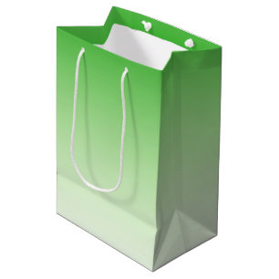 Moyen Sac cadeau dégradant vert foncé à vert clair