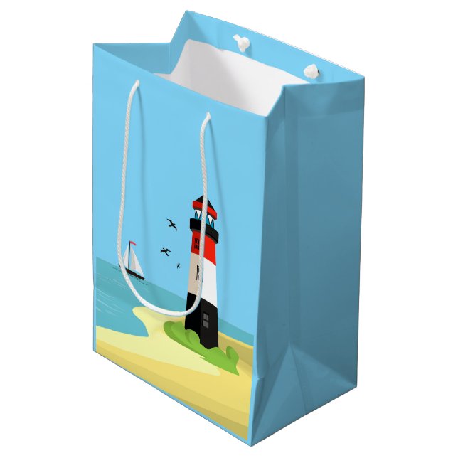 Moyen Sac cadeau design de la scène phare (Devant Angle)