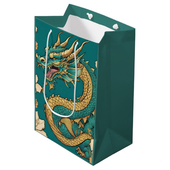 Moyen Sac cadeau Dragon (Devant Angle)