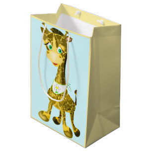 Moyen Sac cadeau drôle Girafeau bébé heureux - Personnal