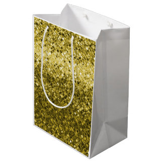 Moyen Sac cadeau en feuille d'or
