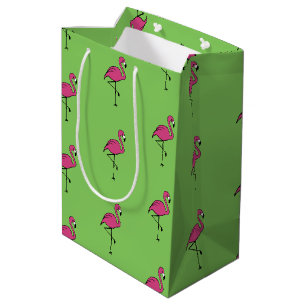 Moyen Sac cadeau Flamant rose rose rétro