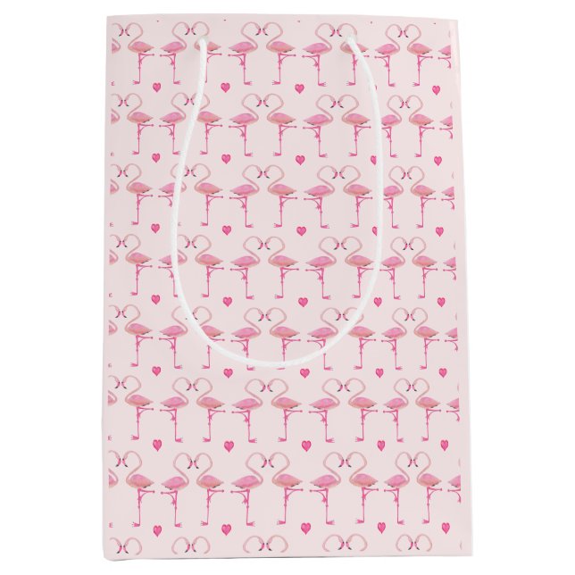 Moyen Sac cadeau flamants roses (Devant)