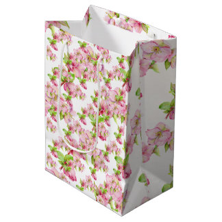 Moyen Sac cadeau - Fleur d'Hellébore rose