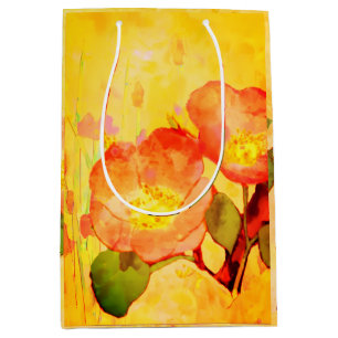 Moyen Sac Cadeau Fleurs Roses Jaunes de Sweet Briar