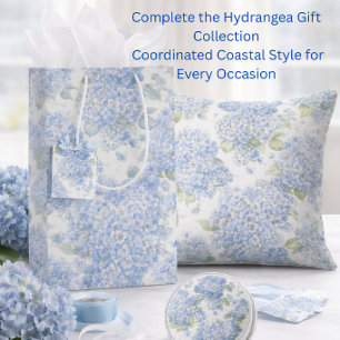 Moyen Sac Cadeau Floral Hydrangea Bleu
